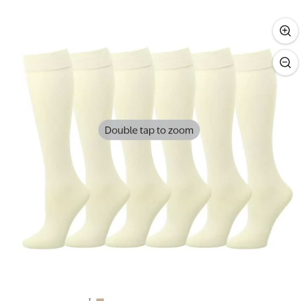 Set Of 6 Pairs Falari Cream Colored Knee High Trouser Socks NWT
